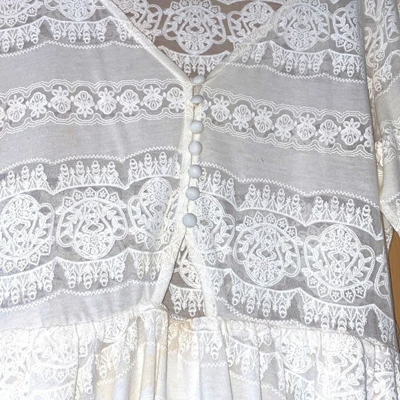 White Cotton Lace Dress - Picture 3 of 4